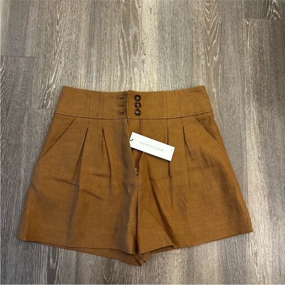 NWT Veronica Beard High Waist Linen Shorts - Picture 3 of 4